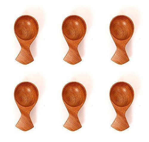 Wooden Masala Spoon (Set of 12) Compact for Salt, Pickle, Turmeric, Spices [7 to 7.5 cm | Neem Wood] - The Indus Valley