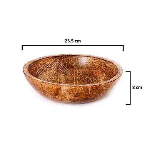 Wooden Mixing & Serving Bowl with Salad Spoons - The Indus Valley